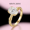 ShiningHouse[培育] 18k金钻石戒指 椭圆形2克拉钻人工真钻人造钻石K金戒指简约钻石戒指悦己送礼臻选【此商品不支持7天无理由退货退款】预计3日发货 商品缩略图3