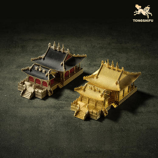 铜师傅 见微系列《五爷庙》 客厅桌面龙王庙寺庙铜工艺品家居摆件 商品图0