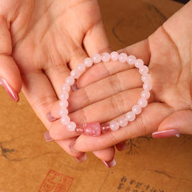 【祈愿吉品】狐狸粉水晶玛瑙手链女