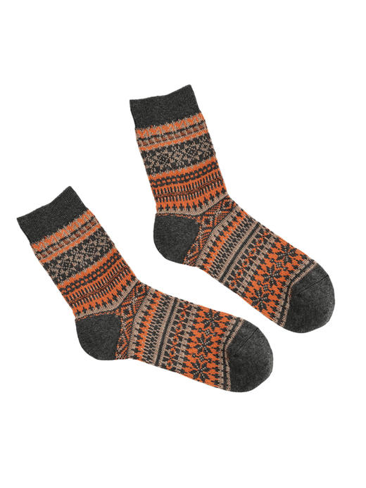 callisto橙色花纹袜子 商品图1