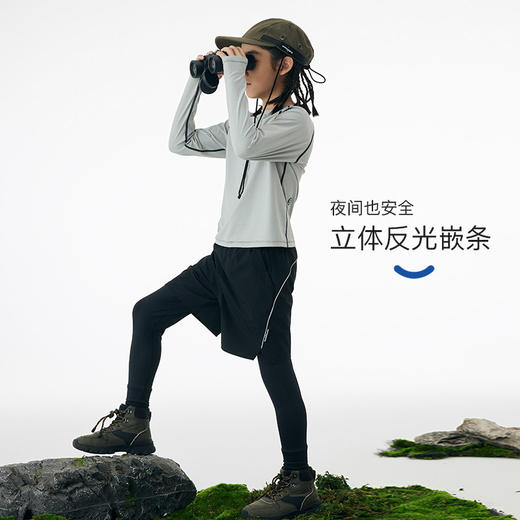 onmygame男童假两件运动裤春装儿童高弹力户外体能训练透气长裤 商品图2