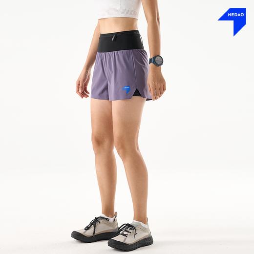 26新品内道三合一收纳跑步短裤4.0男女越野跑步带腰包收纳快干高弹带内衬可挂杖运动短裤 商品图4