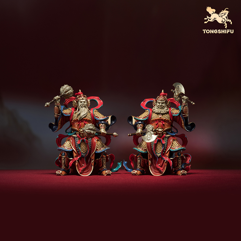 铜师傅 见微系列《门庭永固》客厅门神铜摆件 家居装饰工艺品