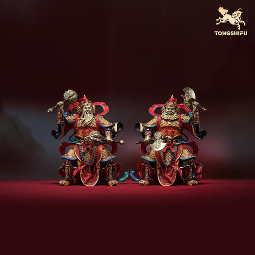 铜师傅 见微系列《门庭永固》客厅门神铜摆件 家居装饰工艺品 商品图0