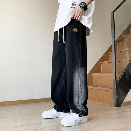 F012839夏季侧边渐变色水洗直筒阔腿拖地裤牛仔裤 商品图1