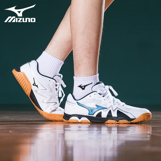 Mizuno美津浓乒乓球鞋专业女款男款运动鞋81GA211027白蓝色透气舒适抓地耐磨 商品图2