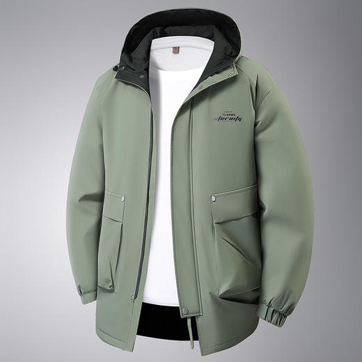 【DX】320斤大依优型大码男装春秋中长款夹克外套加肥加大码休闲运动上衣夹克 商品图4