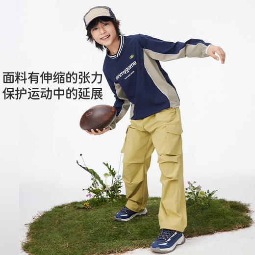 onmygame【复古撞色球衣风】男女童长袖T恤2025年春季上衣新款KEB0A210547
 商品图4