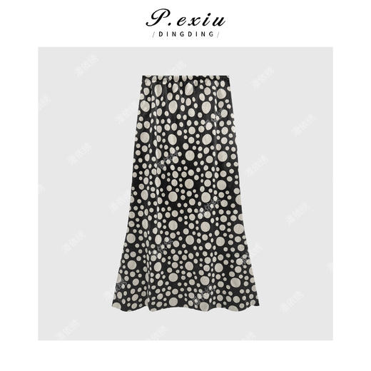 04-1潘依绣丁丁宠粉气质优雅波点松紧腰半身裙Q9572 商品图0