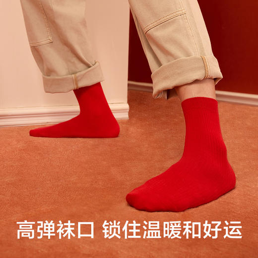 有棵树丨新年本命年男士中筒秋冬袜4双装YSSO4107 商品图2