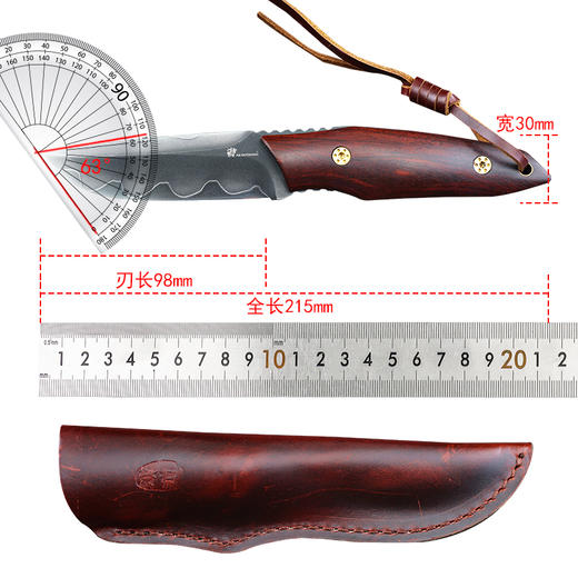 汉道手工版蝰蛇户外战术刀生存刀求生刀具 商品图7