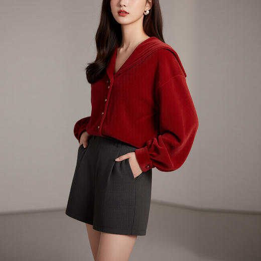 裁缝学苑AS635海军领灯芯绒衬衫纸样女装高级感显瘦气质上衣服装打板 商品图5