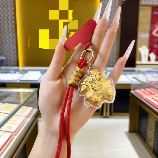 表面含金不含金财神驾到马上发财手机挂件钥匙扣包包挂饰车挂新款新品 商品图1