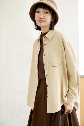 LNNNS 文艺复古全棉叠穿百搭休闲衬衫 21926