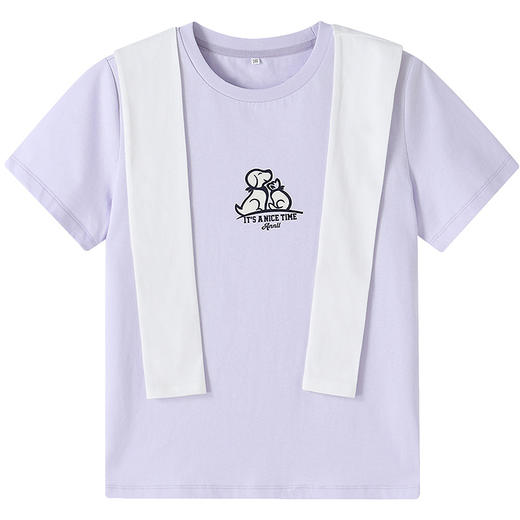 女童圆领短袖针织衫夏季新款安奈儿童装EG621727 商品图6