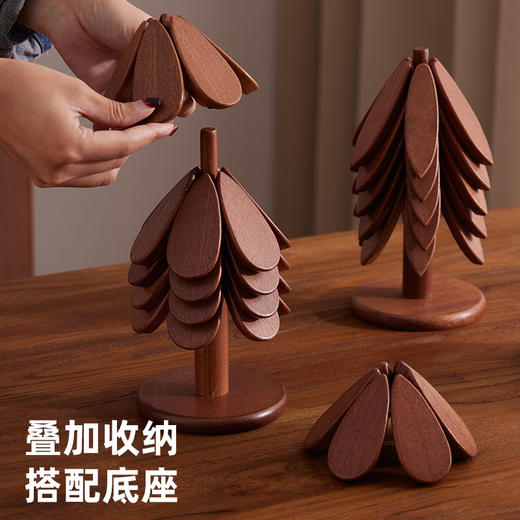 严选 | Trees&wind 隔热餐垫 高颜值耐高温 乌檀木整木树型创意可收纳 商品图2
