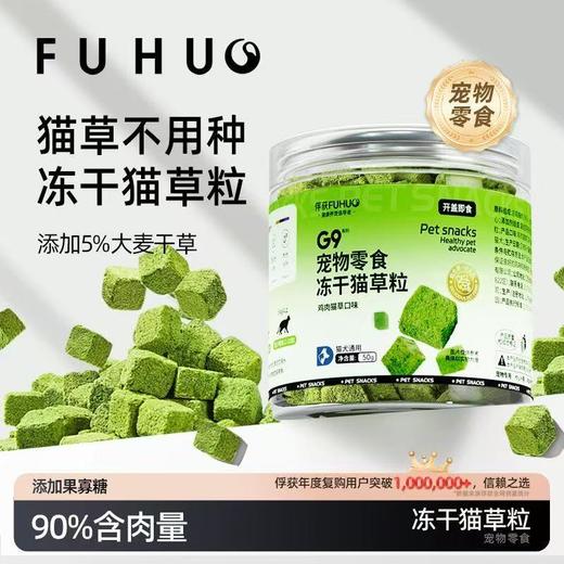 【俘获好礼】俘获G9猫草冻干猫草粒助排毛球化毛磨牙猫零食 商品图0