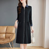 休闲卫衣连衣裙女2025新款春秋季大码女装胖mm中长款翻领长袖裙子 商品缩略图4