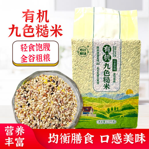 有机九色糙米5斤装五谷杂粮粗粮粗饭健身饱腹糙米饭 商品图0