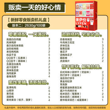 来伊份贩卖机零食大礼包100袋/超5斤 卤味解馋零食礼盒生日礼物礼品送礼 /休闲食品 /豆干/素食零食 /素食礼包/礼盒 商品图1