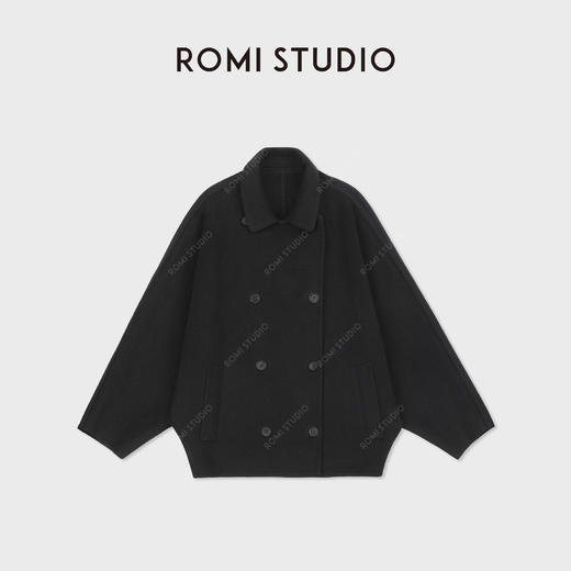 ROMI STUDIO“棕标甄选”牦牛绒双排扣蓬松软糯短款大衣RW24WW40900 商品图0