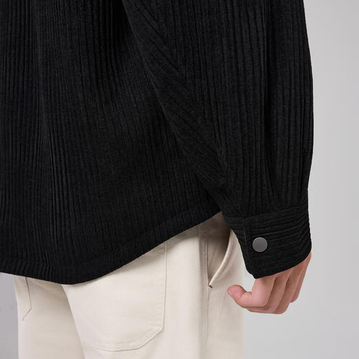 墨麦客男装美式绒感压绉休闲夹克男2025秋季新款衬衫式微阔外套男 商品图3