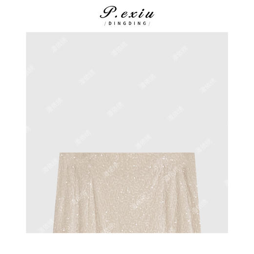 04-1潘依绣丁丁宠粉设计感亮片中长款半身裙Q21411 商品图2