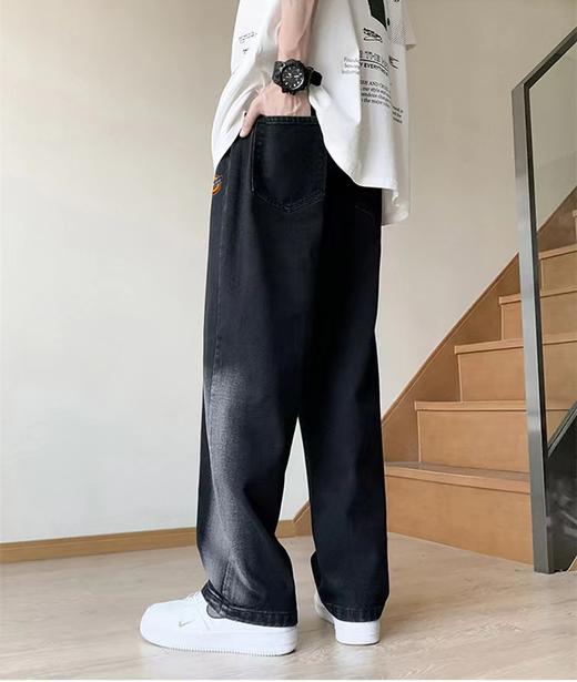 F012839夏季侧边渐变色水洗直筒阔腿拖地裤牛仔裤 商品图5
