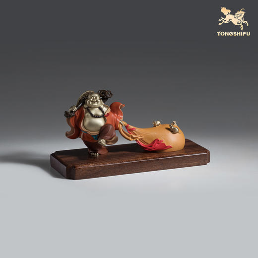 铜师傅 见微系列《笑纳百财》客厅桌面佛像铜摆件 家居工艺品 商品图1