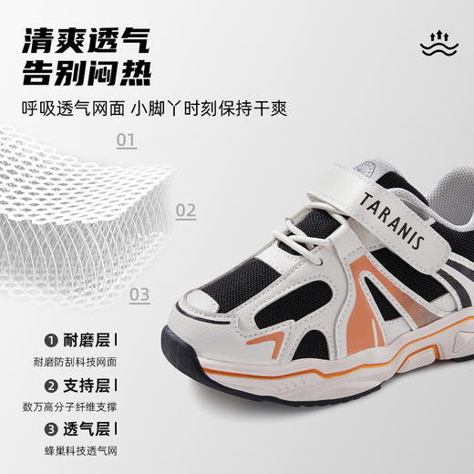 泰兰尼斯春款小童段轻潮活力透气运动鞋T01X3A2633 商品图3