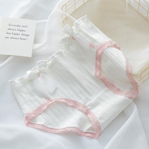 【YW】无忧购26年春季5条装35元包邮10A抗菌纯棉底档中腰少女可爱粉色蕾丝内裤2898（截单3-5天发货) 商品图2