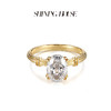 ShiningHouse[培育] 18k金钻石戒指 椭圆形2克拉钻人工真钻人造钻石K金戒指简约钻石戒指悦己送礼臻选【此商品不支持7天无理由退货退款】预计3日发货 商品缩略图1
