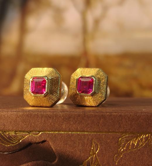 新年好运来   银镀金耳钉  禧悦鎏金  红红火火   运势加旺  （非质量问题  不支持退换货） 商品图0