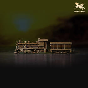 铜师傅 见微系列《蒸汽机车》办公室火车模型铜摆件 家居铜工艺品