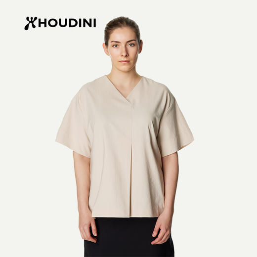 HOUDINI胡丁尼Cosmo Top都市户外26夏新女宽松短袖T恤衬衫 860071 商品图0