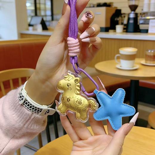 2026足金999马上发财钥匙扣黄金圣诞手机链送礼星星可爱包包挂件 商品图2