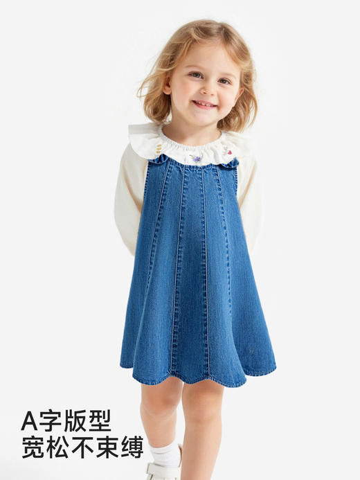 英氏童装女宝宝连衣裙纯棉牛仔背心裙夏季日常儿童裙YRLFJ1S006A 商品图3
