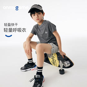 onmygame夏装男童运动速干衣儿童轻薄凉感短袖T恤体能训练上衣