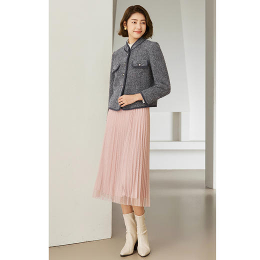 乔万尼复古电影感小立领优雅气质羊毛短大衣EM4B568 商品图1