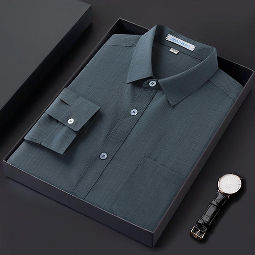 【DX】大依优型大码男装长袖衬衫商务休闲翻领免烫衬衣上衣胖子300斤 商品图4