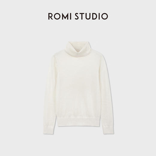 ROMI STUDIO17.5微米超细美丽诺绵羊毛高领套头毛织 RWDSS02401 商品图4