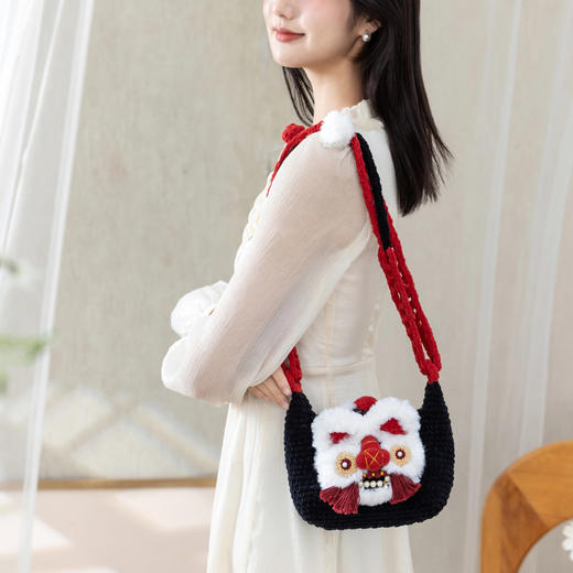 苏苏姐家云绒虎头包手工DIY钩针编织毛线团单肩斜挎包自制材料包 商品图2