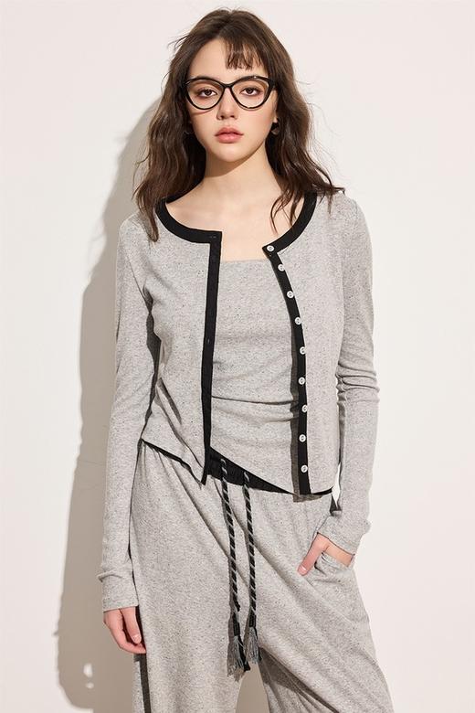 HAYES 个性撞色显瘦休闲针织裤子套装 22237 商品图2