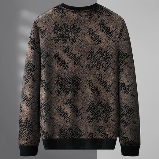 【DWP】大依优型大码男装圆领阳光绒卫衣花纹休闲加肥加大码卫衣上衣 商品图1