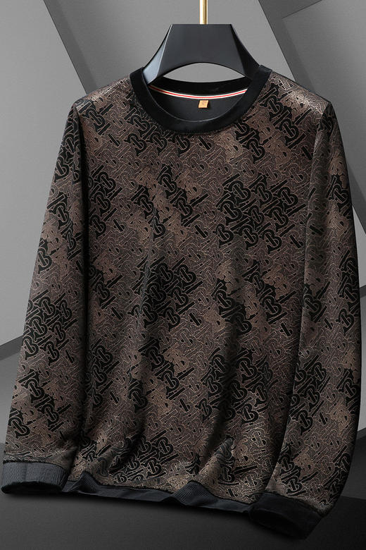 【DWP】大依优型大码男装圆领阳光绒卫衣花纹休闲加肥加大码卫衣上衣 商品图5