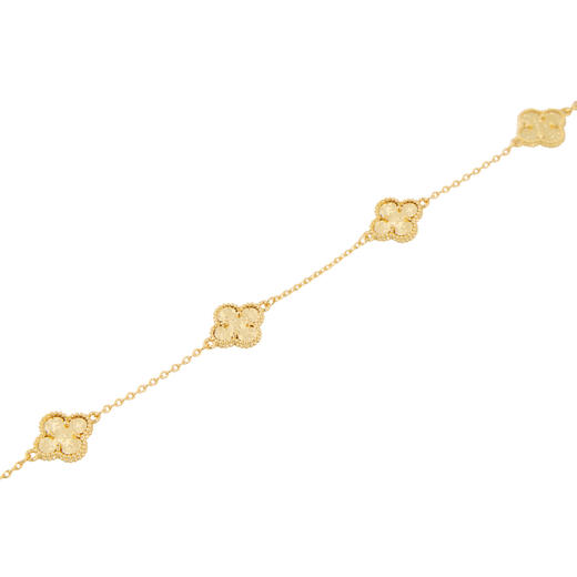 三彩2026新款国风四叶窗花手链锤纹肌理光泽小众轻奢优雅通勤约会 商品图3