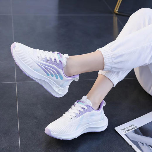 【59.9元2双】运动鞋女士新款时尚韩版潮流飞织透气防滑轻便跑步鞋36-40 商品图5