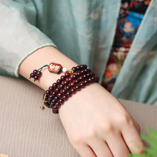 【敦煌血檀莲花多圈手串】檀木手工串珠多圈 中式国风佛珠手串 敦煌福泽小众轻奢手串 商品图1