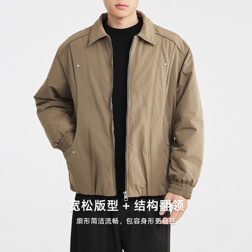 墨麦客男装结构分割棉衣男2025冬季新款时尚翻领男士棉服87737 商品图1