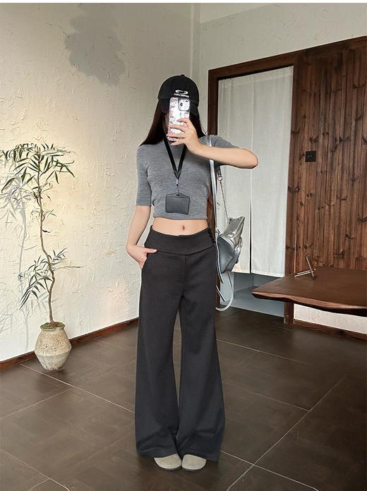 【YW】无忧购春季新款三扣设计感高腰简约阔腿女款西装裤Q-8621（截单3-5天发货) 商品图7